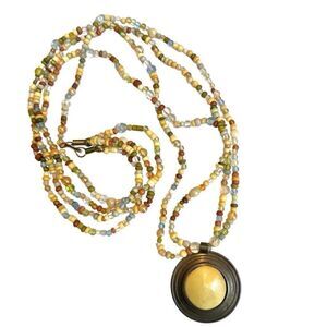 Vintage long beaded pendant necklace